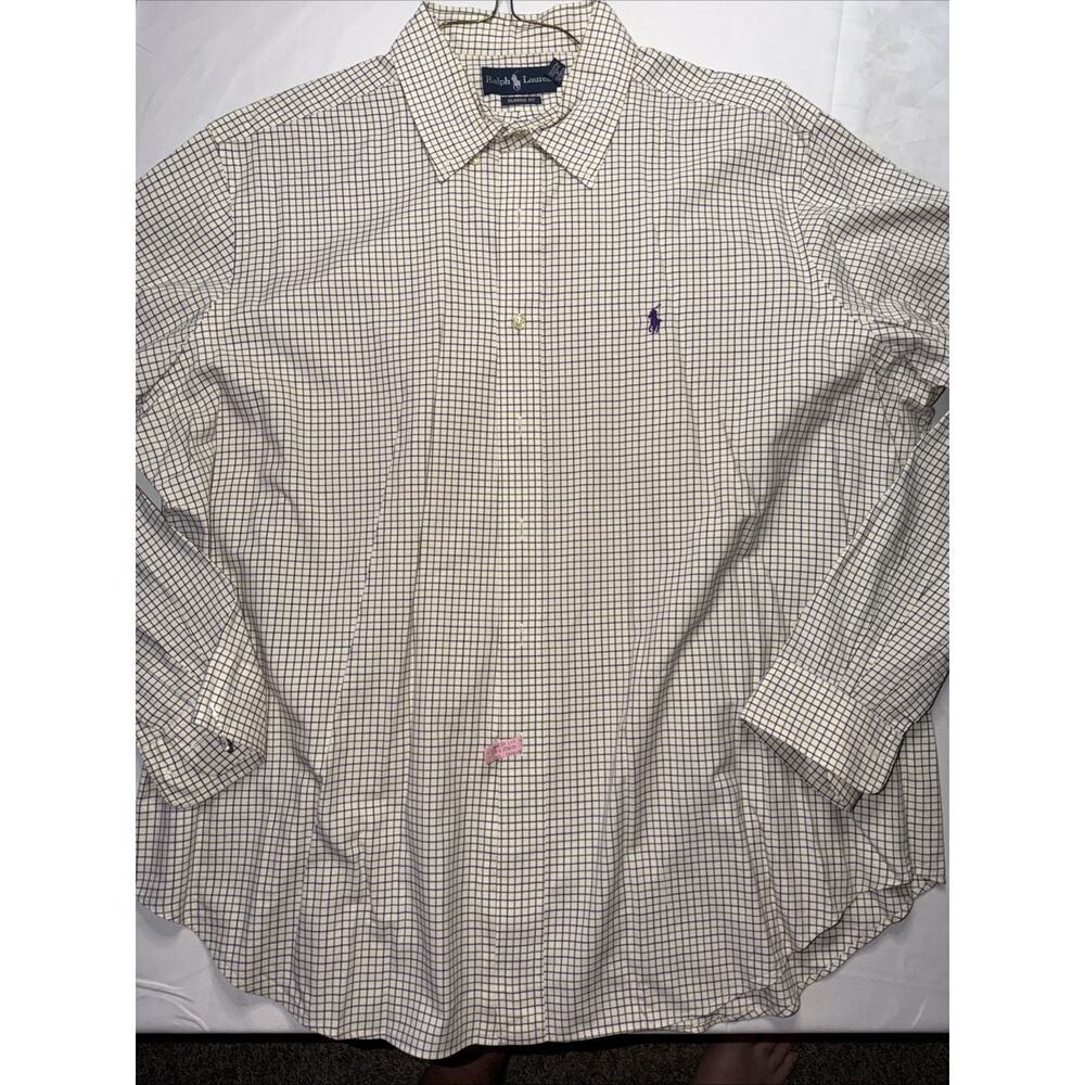 Polo Ralph Lauren Classic Fit Plaid/Check Mens Poplin Long Slv Button Down Shirt